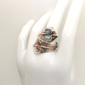 Handmade Sterling Wraparound Feather  Ring